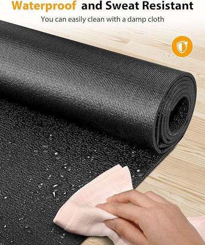 Foldable Rubber Treadmill Mat - Exercise Bike Mat with Waterproof Non-Slip Shock Absorption, Exercise Equipment Mat to Protect Floor for Home Gym Workout