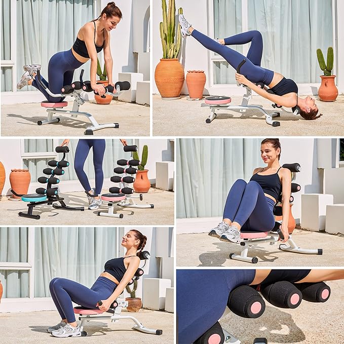 Leikefitness Back Relax Chair with Foam Roller Relieve Back Pain Back Stretcher Mini Inversion 360° Rotating Seat