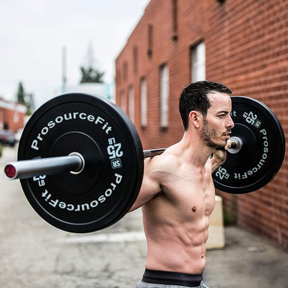 ProsourceFit Solid Rubber Bumper Plates (Sold Individually) with Steel Insert, Power Lifting, Strength Training