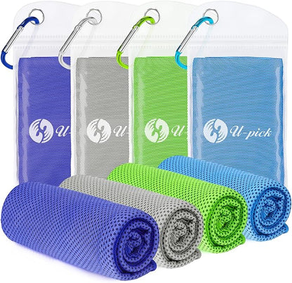 U-pick Cooling Towels for Hot Weather, Soft Instant Cold Breathable Towel, Chilly Rags for Neck, Sweat Towels for Gym, Yoga, Golf, Tennis, Workout, Travel & More Activities