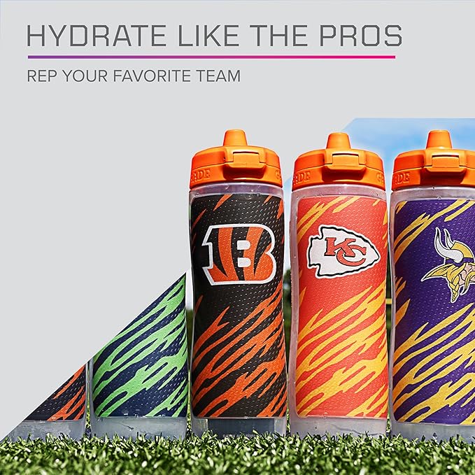 Gatorade Gx NFL Non-Slip Squeeze Bottles, 30 fl oz, Gx Hydration System