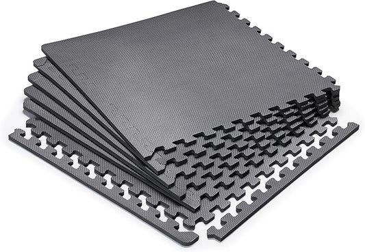 Marcy EVA Foam Interlocking Flooring Mat High Density Non-Slip Tiles for Fitness Equipment, Workout Cushion and Floor Protection