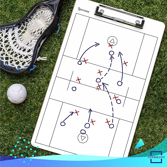 Scribbledo Lacrosse Dry Erase Board for Coaches 15x9 Inch Lacrosse Whiteboard Coaching Supplies Equipment Lacrosse Accessories Making it The Perfect Coach Gifts