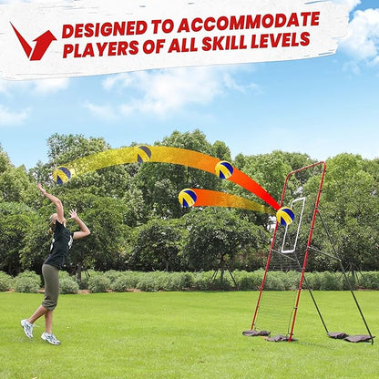 Adjustable Volleyball Rebounder Net 7x4 ft, Volleyball Bounce Back Net with 5 Angles, Volleyball Training Practice Equipment with Removeable Target Strap