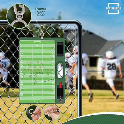 Football Dry Erase Board for Coaches 15x10.5 Double Sided Football Whiteboard Coaching Board Equipment Includes 2 White Board Markers for The Football Accessories The Perfect Coach Gifts