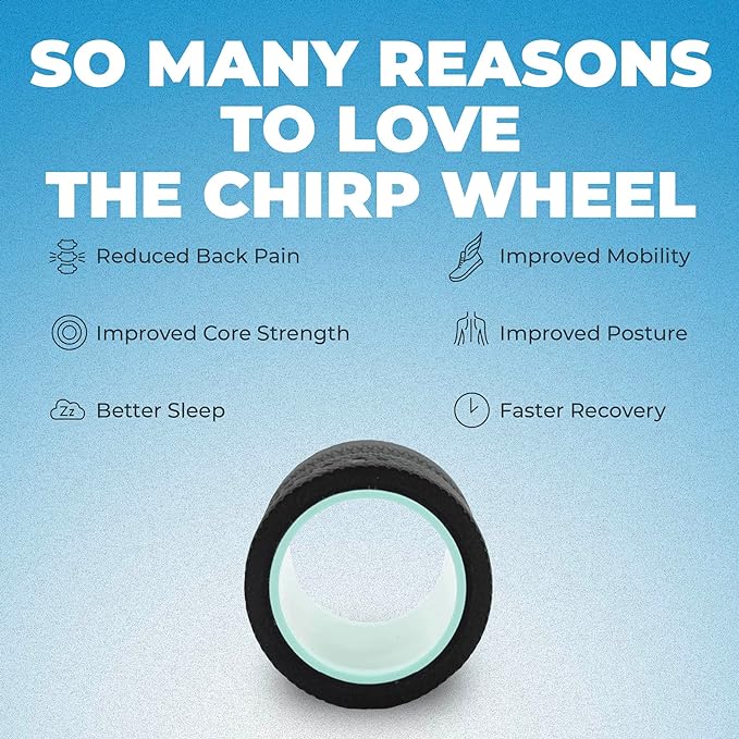 Chirp Wheel Foam Roller - Targeted Back Foam Roller for Back Pain Relief, Deep Tissue Muscle Massage, Trigger Point Round Foam Roller - High Density Foam Roller for Physical Therapy & Exercise