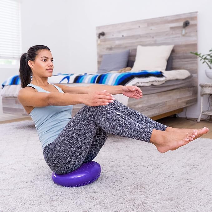 ProsourceFit Core Balance Disc Trainer, 14” Diameter with Pump for Improving Posture, Fitness, Stability