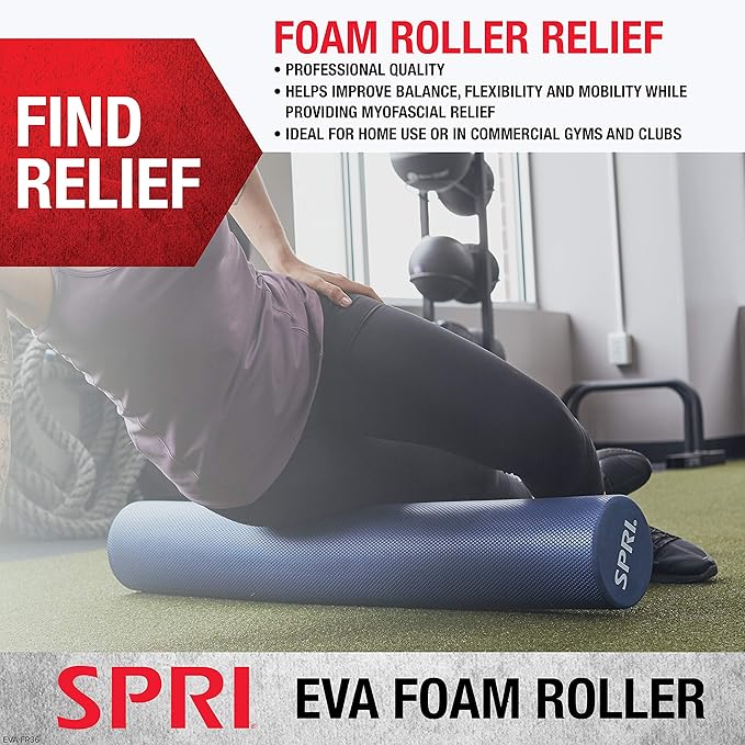 SPRI Foam Roller High Density Closed Cell EVA Foam (Available in 12 & 36-Inch Lengths)