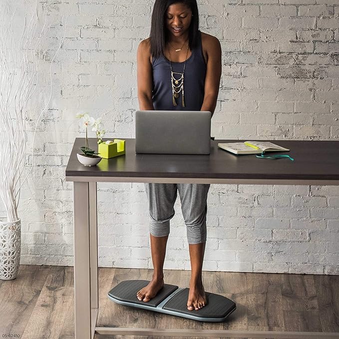 Gaiam Evolve Balance Board Standing Desk, Anti Fatigue Wobble Board for Home Office, Physical Therapy, Exercise Equipment, Stability Rocker for Constant Movement, Increase Focus, Floor Mat Alternative