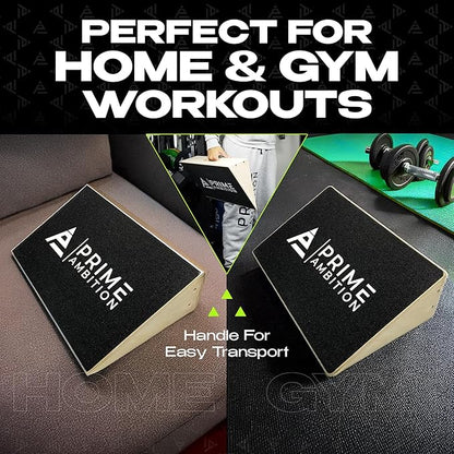 Premium Knees Over Toes Slant Board for Calf Stretching - Athletic Performance, Training Slant Board for Squats - Slanted Squat Board Non-Slip Surface - 25 Degree Incline, 1000 Lbs Weight Capacity