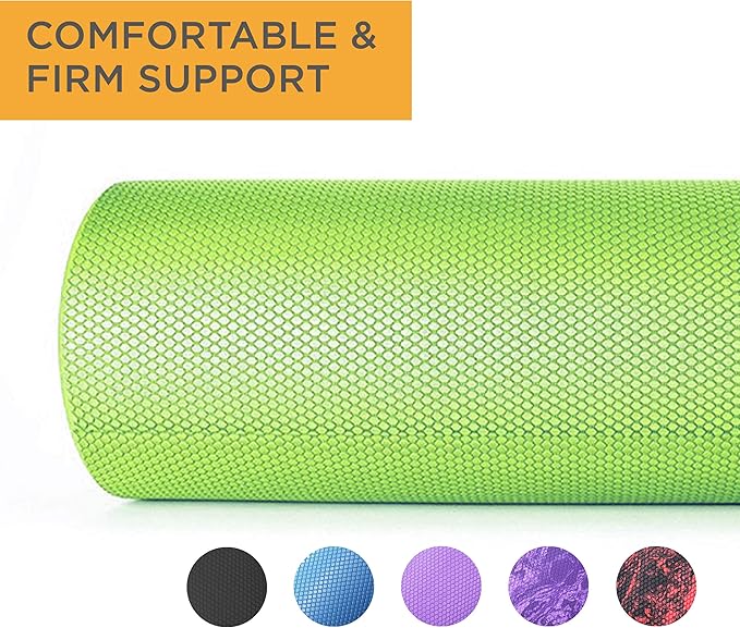 Maximo Fitness Foam Roller - 18" x 6" High Density Exercise Roller, Muscle and Back Roller for Massage, Fitness, Physical Therapy, Yoga and Pilates, Gym Equipment