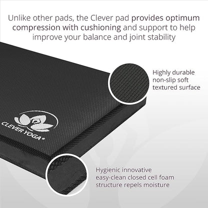 Clever Yoga Balance Pad for Exercise and Physical Therapy | Non-Slip Foam Pad for Fitness,Yoga, Strength and Stability Training | Use as Knee Pad or Meditation Cushion