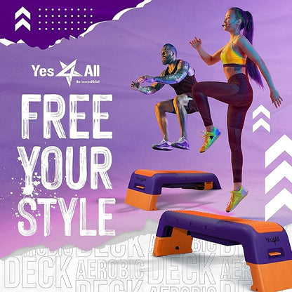 Yes4All Multifunctional Aerobic Deck - Versatile Fitness Station, Weight Bench, Aerobic Stepper, Plyometrics Box for Cardio Workouts and Strength Training