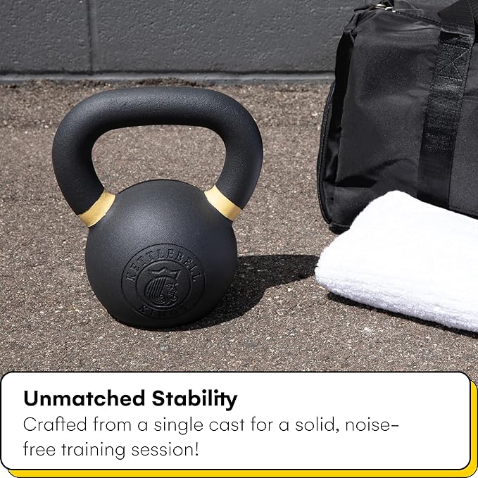 Kettlebell Kings Powder Coated Kettlebell Weights 5-90 LB | Workout Gym Equipment & Strength training sets for Women & Men | Durable Coating for Grip Strength, Rust Prevention