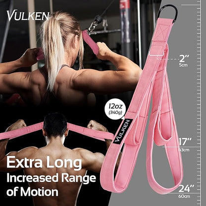 Vulken Tricep Rope Cable Attachment. Two Size in One Extra Long Pull Down Rope. Triceps Extension Straps Gym Equipment. Home Workout Handles for Resistance Bands.