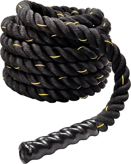 Battle Rope 1.5Inch 2 Inch Diameter Poly Dacron 30 FT, 40 FT, 50 FT Length, Heavy Ropes for Home Gym and Workout