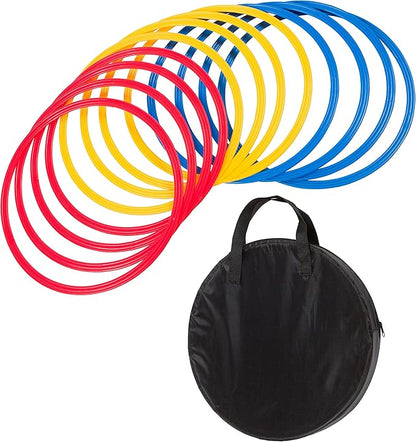 Trademark Innovations Speed & Agility Training Rings - Set of 12 - with Carrycase