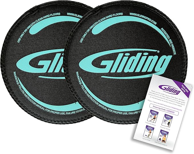 Gliding Discs for Working Out - Exercise Sliders for Carpet & Hardwood Floors 1 Pair, Authentic Workout Sliders Disc for Full Body Resistance Workout, Includes 4 Streaming Video Workouts