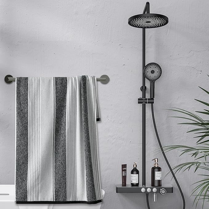 Towel Bar - Adjustable 304 Stainless Steel Towel Holder for Bathroom (11.8inch-22.6inch) Sturdy and Rustproof Wall Mounted Towel Rack for Bathroom Accessories, Silver…