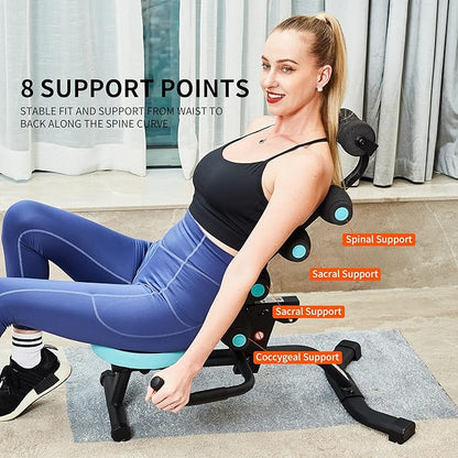 Leikefitness Back Relax Chair with Foam Roller Relieve Back Pain Back Stretcher Mini Inversion 360° Rotating Seat