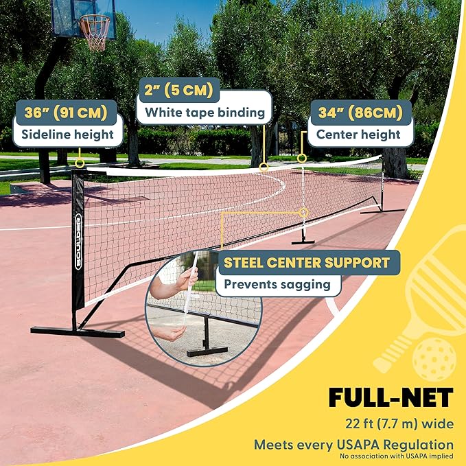 Boulder Badminton Pickleball Net - Adjustable Portable Net for Junior Tennis, Kids Volleyball & Soccer, and Backyard Games - Easy Setup Nylon Sports Net with Poles 10 ft/14ft/17ft/22ft Wide