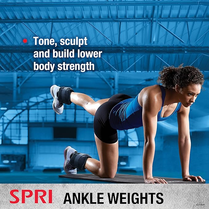 SPRI Adjustable Ankle Weights - Walking Weights for Strength Training Exercises, Resistance Endurance Workouts, General Fitness - For Strengthening & Toning Lower Body