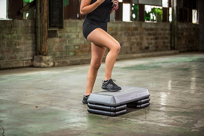 The Step Circuit Size Aerobic Platform, Circuit Size Steppers for Exercise with Risers for Adjustable Home Workout, Stair Stepper for Exercise and Home Gym