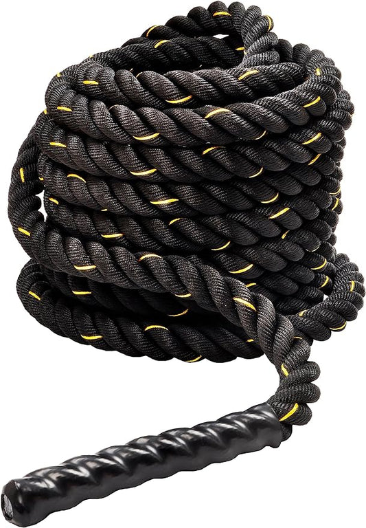 Battle Rope 1.5Inch 2 Inch Diameter Poly Dacron 30 FT, 40 FT, 50 FT Length, Heavy Ropes for Home Gym and Workout