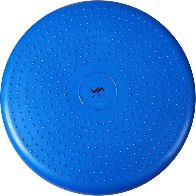 JFIT Inflatable Balance Disc - 13" or 26" Large Wobble Cushion Trainer - Durable Exercise Balance Pad for Coordination, Stability, and Core - Home, Gym, and Pet Training