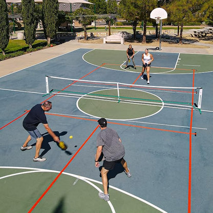 Temporary Pickleball Court Lines - The Original - Portable Pickleball Court Marking Kit, Lines for Court Outdoor or Indoor, Pickle Ball Court Dimensions, No Measuring Needed, Net Not Included