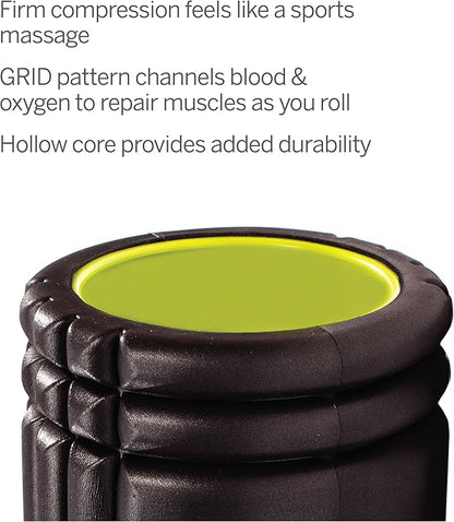 TriggerPoint Grid 1.0 Foam Roller - 13" Multi-Density Massage Roller for Deep Tissue & Muscle Recovery - Relieves Tight, Sore Muscles & Kinks, Improves Mobility & Circulation - Targets Key Body Parts