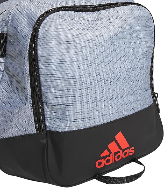 adidas Unisex Adult Defender 4 Medium Duffel Bag, Two Tone Grey Two/Black/Bright Red, One Size