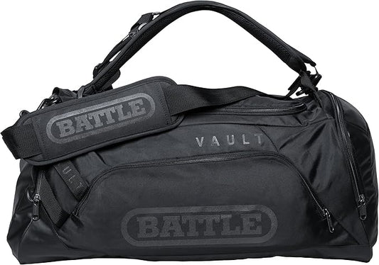 Battle Sports Vault Duffle Bag - Gym Duffle Bag with Vented and Expandable Pockets, Adjustable Shoulder Straps, Top Grab Handle, Made with Durable Material, Football Accessory, Gym or Carry On Bag