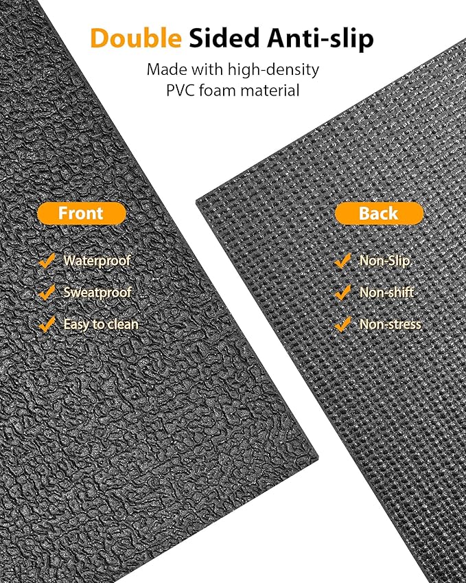 Foldable Rubber Treadmill Mat - Exercise Bike Mat with Waterproof Non-Slip Shock Absorption, Exercise Equipment Mat to Protect Floor for Home Gym Workout