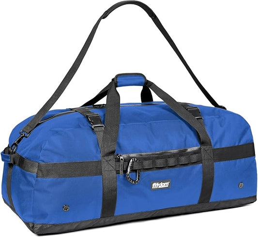 Fitdom Heavy Duty Extra Large Sports Gym Equipment Travel Duffel Bag W/Adjustable Shoulder & Compression Straps. Perfect for Team Coaches & Best for Soccer Baseball Basketball Hockey Football & More