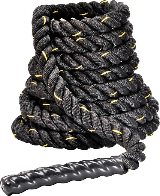 Battle Rope 1.5Inch 2 Inch Diameter Poly Dacron 30 FT, 40 FT, 50 FT Length, Heavy Ropes for Home Gym and Workout