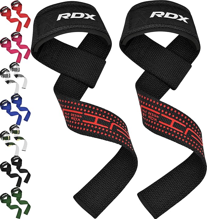 RDX Lifting Wrist Straps for Weightlifting, 5MM Neoprene Padded Anti Slip 60CM Hand Bar Support Grips, Strength Training Equipment Heavy Duty Workout Bodybuilding Powerlifting Gym Fitness, Men Women