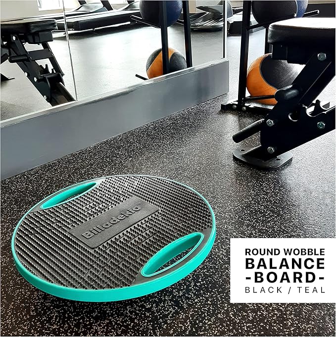 BILLADEKIO™ 16.5" Wobble Balance Board - Non-Slip Standing Desk Accessory, Fit Tilt Core Workout - With Resistance Band