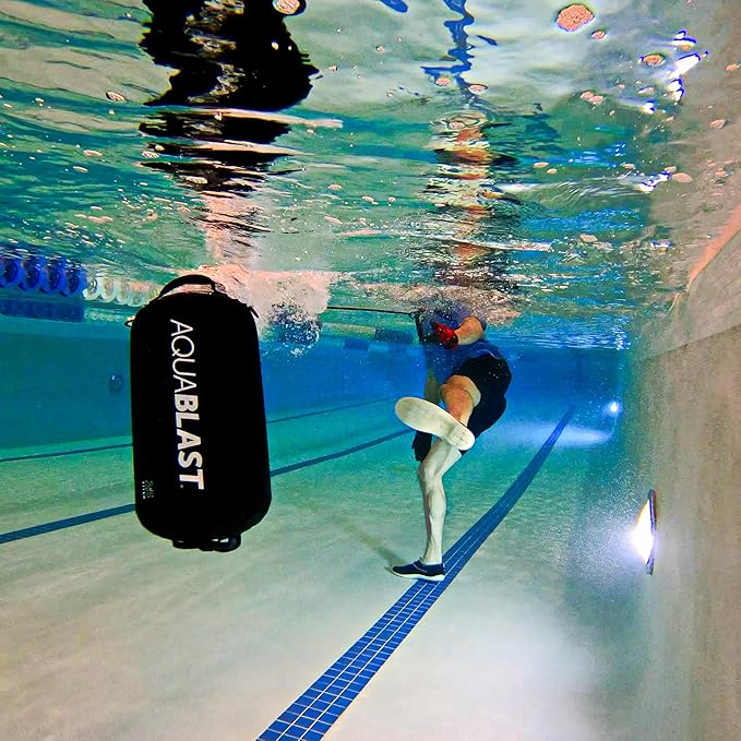 AquaBLAST Portable Fitness and Punching Bag for Swimming Pools for a Total-Body, Low-Impact Workout Using Water Resistance & Weight; Sets Up in 30 Seconds & Take It Anywhere.