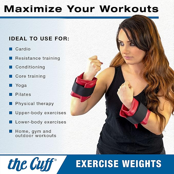 The Cuff Original Adjustable Ankle and Wrist Weight for Yoga, Dance, Running, Cardio, Aerobics, Toning, and Physical Therapy.