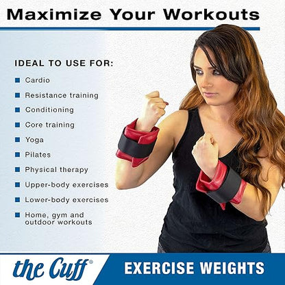 The Cuff Original Adjustable Ankle and Wrist Weight for Training, Dance, Running, Cardio, Aerobics, Toning, and Physical Therapy for Men and Women, 10 lb, Brown