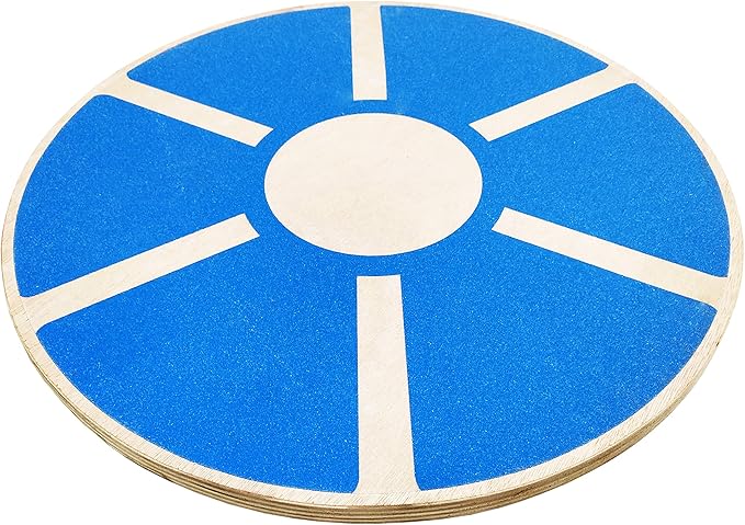 Signature Fitness Non-Slip Wooden Wobble Balance Board Core Trainer 15.55-inch Diameter with 360 Rotation for Stability Training, Multiple Colors