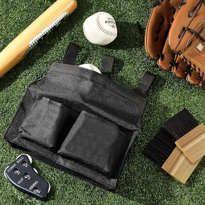 Dunzy 3 Pcs Umpire Gear Set includes Baseball Umpire Brush, Black Umpire Ball Bag and Umpire Indicator for Men Youth Referee Equipment Accessories Kit