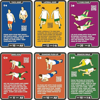 Bodyweight Exercise Cards: Workout Playing Card Game. Designed by a Military Fitness Expert. Video Instructions Included. No Equipment Needed. Burn Fat Build Muscle.