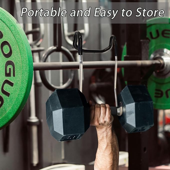 Dumbbell Spotter Hooks Barbell Attachment: for Shoulder and Chest Bench Press Hanging Dumbbells to Barbells Safety Hanger Attachment Improve Strength Performance