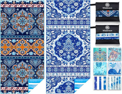 Microfiber Lightweight Beach Towel Sand Free Quick Dry Absorbent Thin Compact Towels for Swimming Pool Camping Beach Accessories Large Easy Pack Travel Things for Vacation Essentials Gift