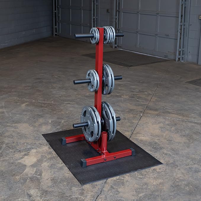 Body-Solid (BFWT10) Weight Tree Rack for Olympic Plates - Bumper Plate Storage, Weight Plate Holder