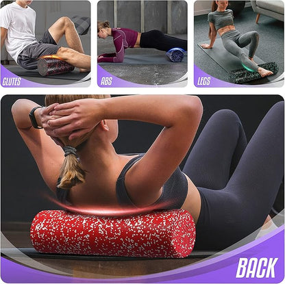 Yes4All High Density Foam Roller for Back, Variety of Sizes & Colors for Yoga, Pilates - Purple Speckled - 24 Inches