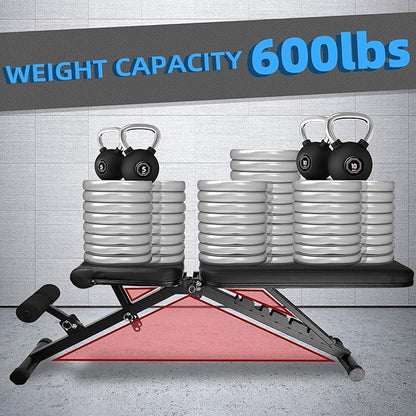 Weight Bench for Home Gym Exercise Workout Equipment Adjustable Weight Bench Incline Bench Press, 90 Degree Upright Shoulder Press and Flat Design