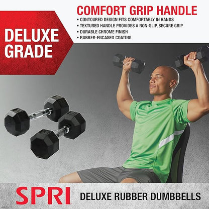 Dumbbells Hand Weights Set of 2 - Rubber